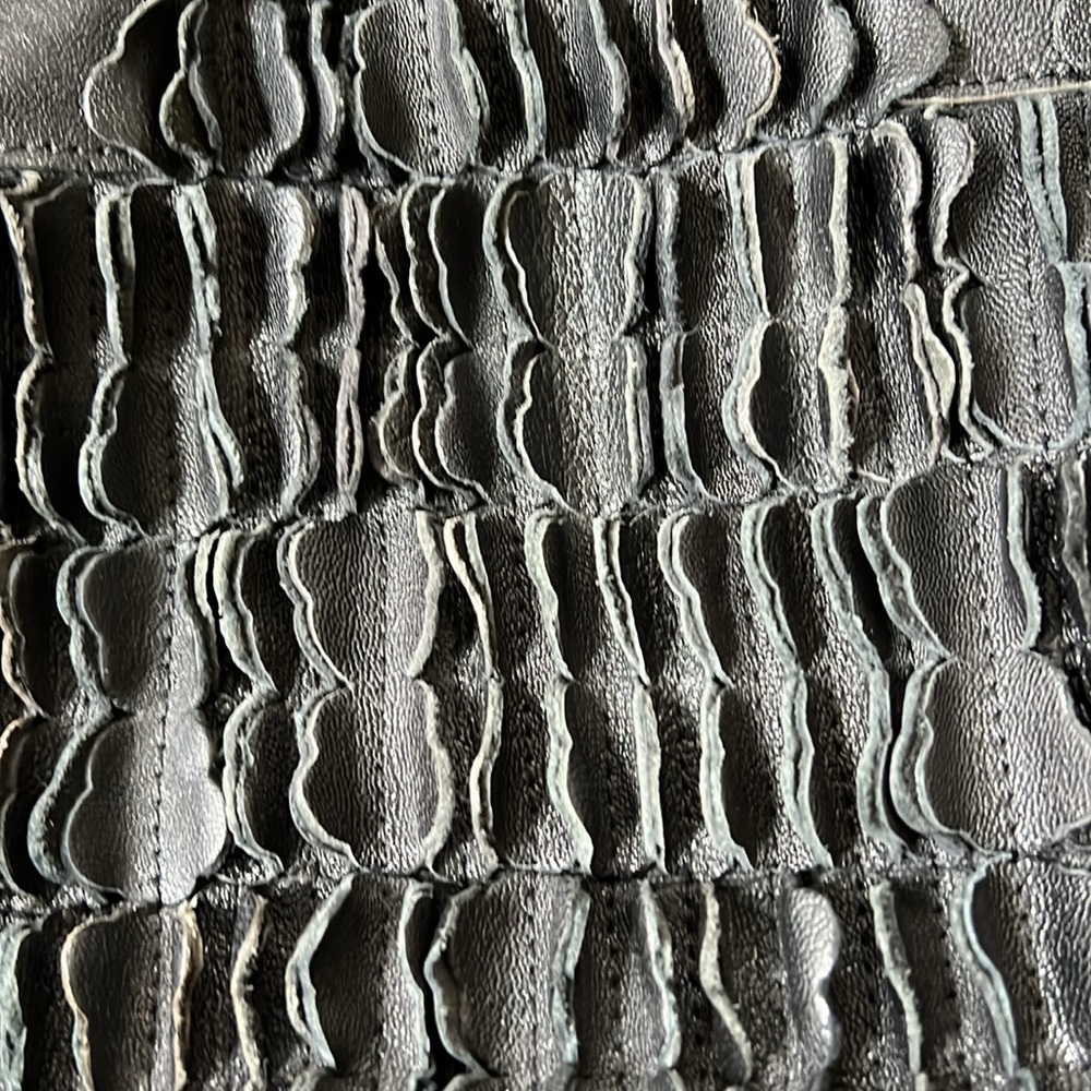 Ameri Leather Duffle Bag Black With Silver Chain … - image 3